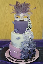 masquerade ball birthday cake